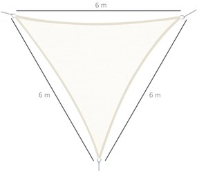 Outsunny Vela de Sombra Triangular 6x6x6 m Toldo Vela de Poliéster com