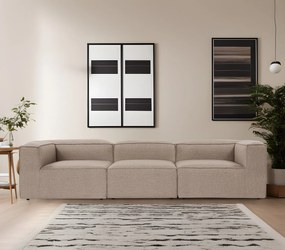 Sofá de 3 Lugares Fora – Castanho – 297x66x105 cm