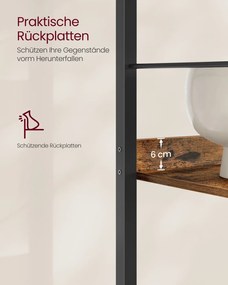 Estante com 6 prateleiras 30 x 40 x 178 cm Design industrial castanho vintage-Preto