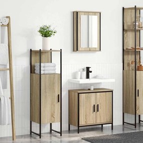 vidaXL Conjunto de Móveis para Banheiro 3 pcs Castanho 60 x 30 x 60 cm