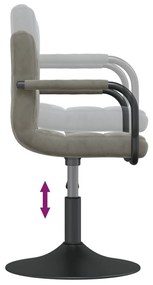 Cadeiras de jantar giratórias 4 pcs veludo cinzento-claro