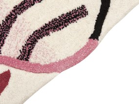 Tapete para crianças em lã rosa impressão de tigre 120 x 110 cm PARKER Beliani