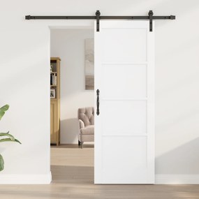 Porta Deslizante vidaXL com Conjunto de Ferragens Branca 73.5x198.5 cm