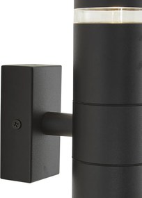 Candeeiro de parede exterior moderno preto 2 luzes IP44 - Dubbla