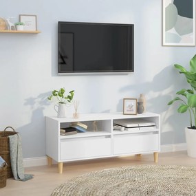 vidaXL Móvel de TV 100x34,5x44,5 cm derivados de madeira branco