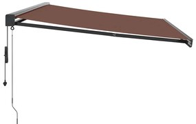 Toldo retrátil automático 500x300 cm castanho