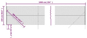 Cerca de arame 2,2x10 m antracite