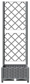 Vaso/floreira jardim c/ treliça 40x40x121,5 cm PP cinza-claro