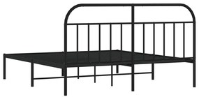 Estrutura de cama em metal com cabeceira 180x200 cm preto