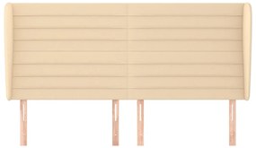 Cabeceira de cama c/ abas tecido 203x23x118/128 cm creme