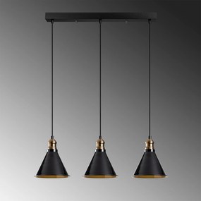 Chandelier Berceste – Preto – 70 cm de diâmetro, 117 cm de altura