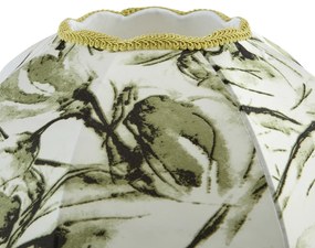 Abajur de tecido com design de folha e interior branco 45/15/21,5 - Heritage Clássico / Antigo