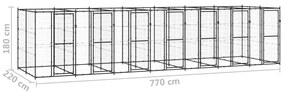 Canil de exterior 16,94 m² aço