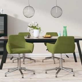 vidaXL Cadeiras de jantar giratórias 4 pcs veludo verde-claro