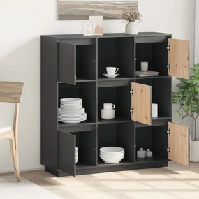 Aparador alto 110,5x35x117 cm pinho maciço cinza