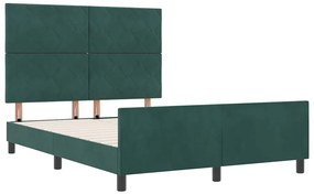 Estrutura de Cama vidaXL Verde Escuro 140x200 cm Veludo