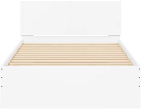 Estrutura de cama com cabeceira e luzes LED 100x200 cm branco