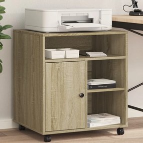 Suporte para impressora com rodas 60x50x67 cm carvalho sonoma
