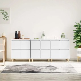 vidaXL Aparadores 3 pcs 60x35x70 cm derivados de madeira branco