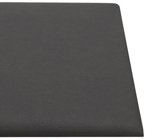 Painel de parede 12 pcs 90x30 cm couro artificial 3,24 m² cinza