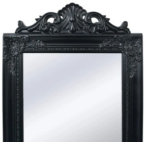 Espelho de pé em estilo barroco, 160x40 cm, preto