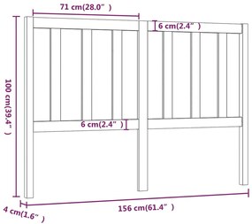 Cabeceira de cama 156x4x100 cm pinho maciço castanho mel