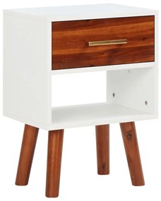 Mesa de cabeceira em madeira de acácia maciça 40x30x57 cm