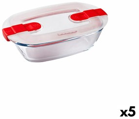 Lancheira Hermética Pyrex Cook & Heat Retangular 400 Ml 17 X 10 X 5 cm Transparente Vidro (5 Unidades)