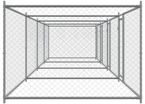 Jaula para cão com portas 8x2x1,5 m aço galvanizado cinzento