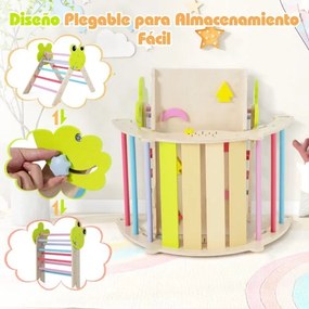 Conjunto triangular 7 em 1 de escalada para crianças pequenas com rampa, escada e arco Conjunto Montessori em madeira Multicolor