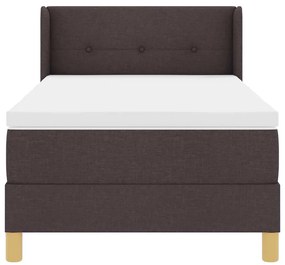 Cama Box Marrom Escuro e Branco 100 x 200 cm tecido