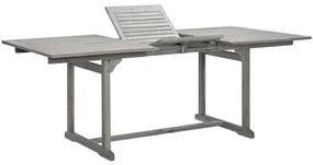 316571 vidaXL Mesa de jantar p/ jardim (150-200)x100x75 cm acácia maciça