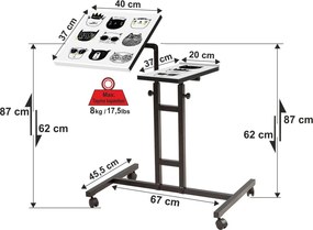 Secretária Ajustável Laptop Glen – Branco – 67 x 87 x 45,5 cm