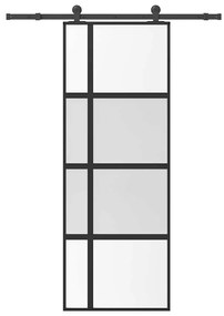vidaXL Porta deslizante ferragens 76x205cm vidro temperado/alumínio