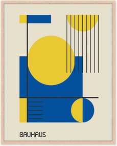Impressão digital emoldurada Bauhaus in Blue & Yellow