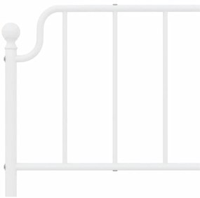 Estrutura de cama com cabeceira 160x200 cm metal branco