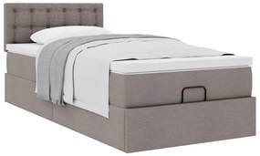 Cama otomana com colchão 100x200 cm tecido cinza