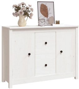 Aparador 100x35x74 cm madeira de pinho maciça branco