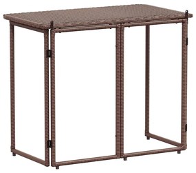 Mesa de jardim dobrável 90x51x75 cm vime PE castanho