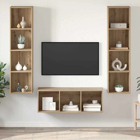 vidaXL Conjunto de Estantes para TV 3 pcs carvalho artisiano