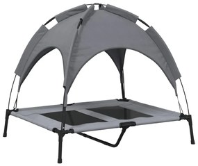Cama para cães com toldo tecido oxford e aço antracite