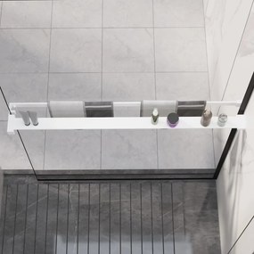 Prateleira de duche p/ divisória chuveiro 100cm alumínio branco