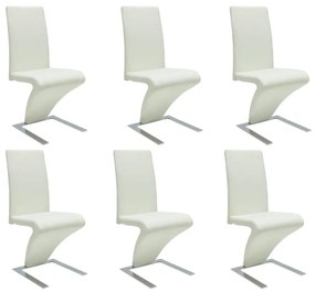 vidaXL Cadeiras de jantar 6 pcs couro artificial branco