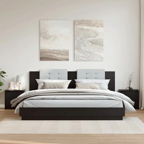 vidaXL Mesas de cabeceira 2 pcs 40x30,5x40 cm pinho maciço preto