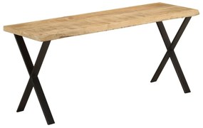 vidaXL Banco com bordas vivas 105 cm madeira de mangueira maciça