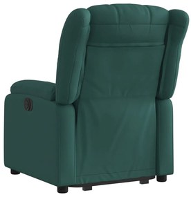 Poltrona elétrica reclinável/elevatória tecido verde-escuro