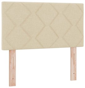 Cama Box Spring com Colchão Creme 120x200 cm Tecido