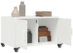 Mesa de centro 68x50x43,5 cm aço branco