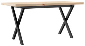 Mesa de centro estrutura em X 100x50x45,5cm pinho/aço