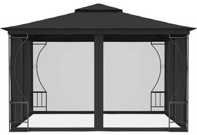 Gazebo com redes 300x300x265 cm antracite